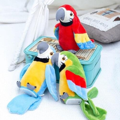 Speak Talking Record Cute Parrot Repeats Waving Electric Plush Simulation Parrot Toy Macaw Toy Kid Gift
