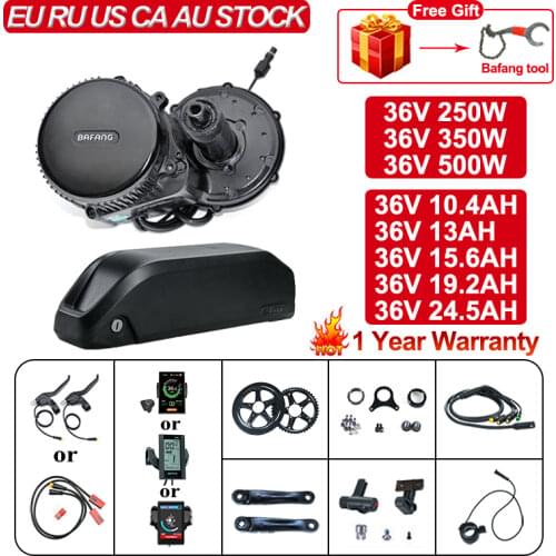 BAFANG 36V 250W/350W/500W Mid Drive Motor Electric Bicycle Kit with 36v 20.8/23.4AH Battery Bafang Electric Kit for Bike BBS01