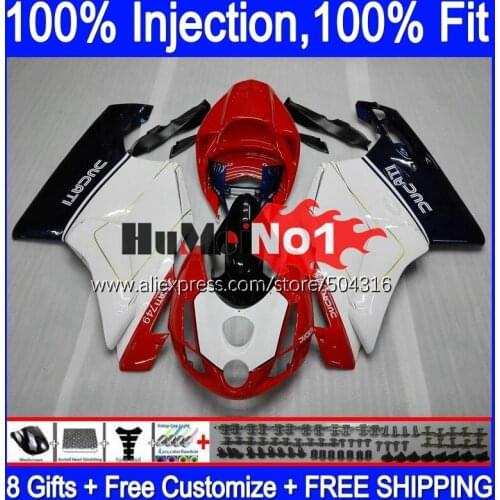 Injection Body For DUCATI 749S 999S 749 999 S R Bodywork 121MC.4 749-999 03 04 749R white red new 999R 2003 2004 OEM Fairing kit