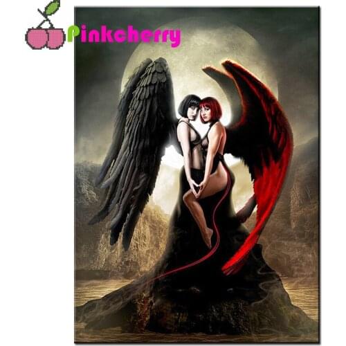 Beauty Devil Angel Diamond Painting Square Round Drill Resin Embroidery Diy 5d Diamond Mosaic cross stitch Angel New Year k1170