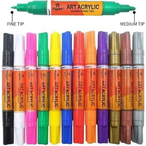 Double-headed acrylic marker pen, hand-painted, cartoon, graffiti, ceramic, pen, color photo album, black card , DIY marker pen