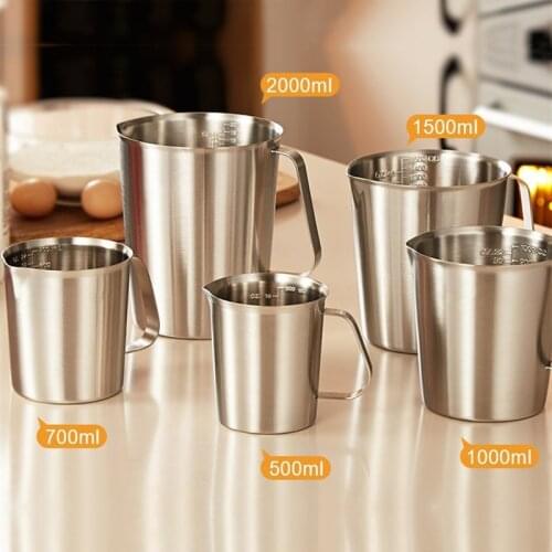 304 stainless steel measuring cup oz cup convex scale cup baking kitchen measuring cylinder coffee drawing cup large capacity