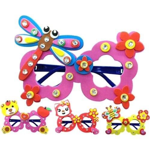 Cartoon Eva Foam Sticker Glasses DIY Craft Kit Creative Kindergarten Educational Toys For Kids Birthday Party