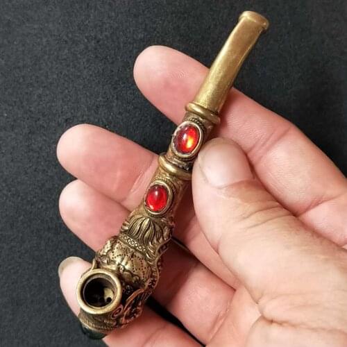 Phoenix Cigarette holder Tibetan Tibet brass Hand-carved dragon head cigarette holder Vintage Tobacco Pipe Wizard High quality P