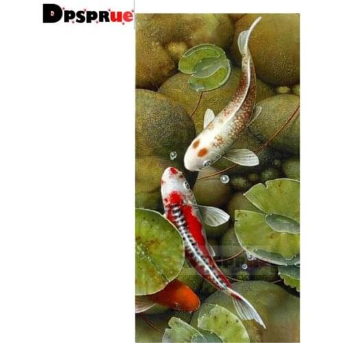 Dpsprue 5D Diy Diamond Painting Cross Stitch "Fish" Full Square Diamond Embroidery Kit Mosaic canvas painting Gift P05