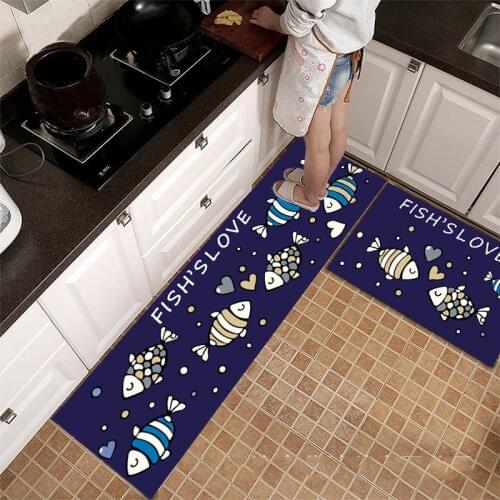 Waterproof Oilproof Kitchen Mat Antislip Bath Mat Soft Bedroom Floor Mat Living Room Carpet Doormat Kitchen Rug