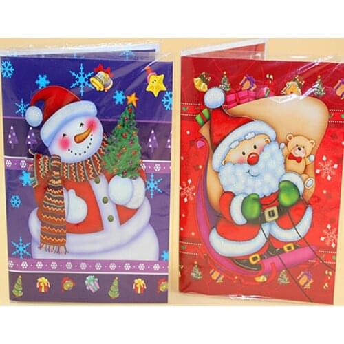 10pcs/lot New Creative Christmas Music Greeting Card Christmas Elements Cute Cartoon Wishes Universal Gift Card