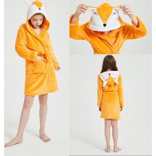 New Children Hooded Pyjamas Cartoon Bathrobes Baby Girls Clothes Kids Pijamas Beach Towels Girl Bath Robes