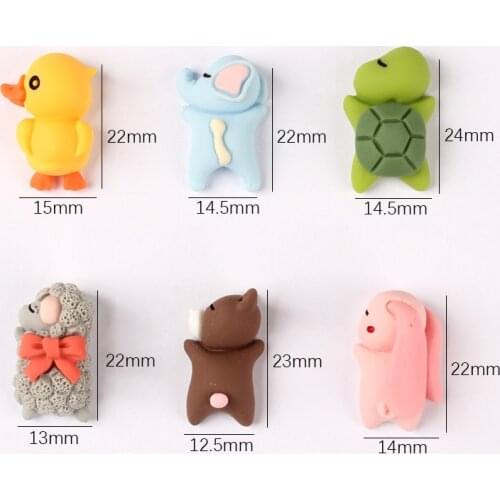 New 20/50pcs Resin Cute Cartoon Animal Design Bunny Calf Puppy Nail Decoration DIY Resin Jewelry Nail Art Accessories