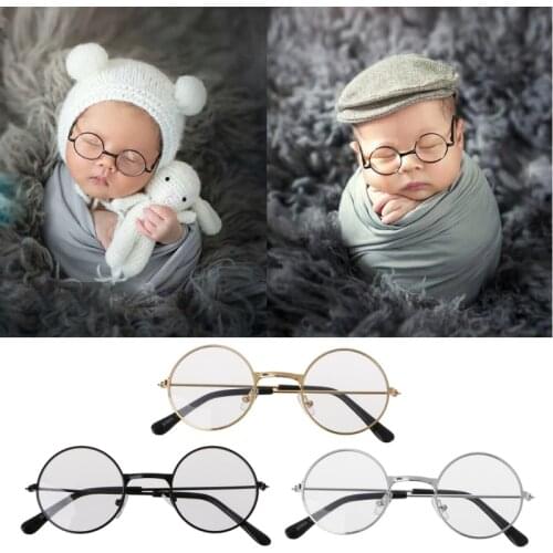Newborn Baby Girl Boy Flat Glasses Photography Props Gentleman Studio Shoot