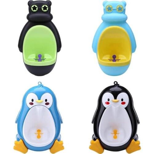 Safety Babies Urinal Wall-Mounted Hook Boy Potty Toilet Training Cartoon Shape Bathroom Standing Potty Toddler Vertical Urinal