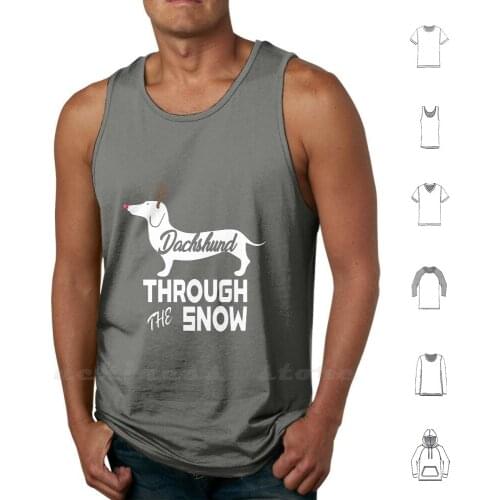 Dachshund Through The Snow Ugly Christmas vest Tank tops vest sleeveless Dachshund Through The Snow