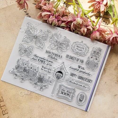 Christmas butterfly Transparent Clear Silicone Stamp/Seal for DIY scrapbooking/photo album Decorative clear stamp 197