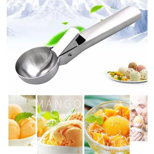 Stainless Steel Ice Cream Scoop Watermelon Yogurt Cookie Dough Meat Balls Cream Spoons Non-Stick Ice Ball Maker Kitchen Tools