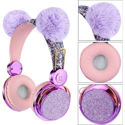 Cute Cartoon Unicorn Wired Headphones With Microphone Music Stereo Earphone Computer Mobile Phone Headset Kids
