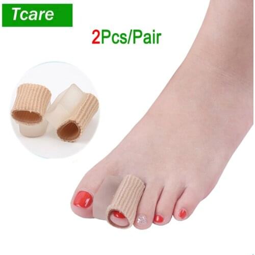 Tcare 2Pcs/Pair Hallux Valgus Hammertoe Straightener Toe Separators Bunion Corrector and Relief with Toe Spacers Gel Tube Sleeve