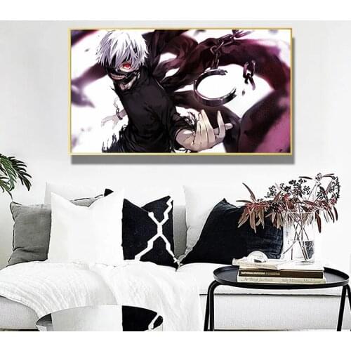 Tokyo Ghoul Kaneki Anime Art Prints Manga Anime Fabric Canvas Art Prints,50 x 70 cm,No Frame