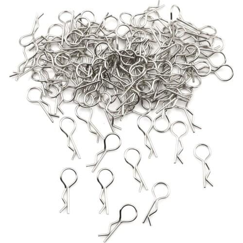 Universal 1/10th Scale Bend Body Clips Pins Sliver Black For Redcat HPI Himoto HSP Traxxas Truck Buggy Shell RC Car Parts 100pcs