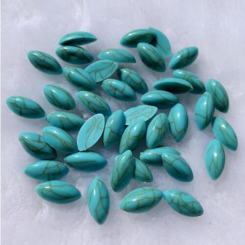 80pcs 7*15mm Leaf & Horse eye Shape Vintage Turquoise Rhinestones Resin Stick On Rhinestones Stone For Wedding Dress -S433