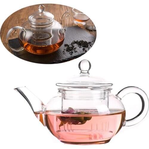 Good Clear Heat Resistant Borosilicate Glass Teapot Infuser with 250 Ml Glass Filter Teapot Safe Blooming & Loose Leaf Teapots