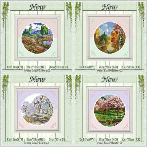 Winter scenery winter decor diy painting counted printed on the canvas DMC 11CT 14CT kits Cross Stitch Embroidery needlework Set