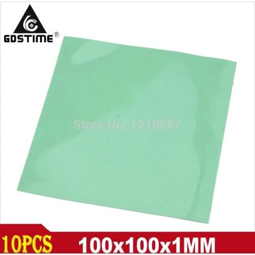 10 Pieces lot Green 100 x 100 x 1mm Silicone Thermal Pad For Heatsink Cooling Conductive GPU CPU