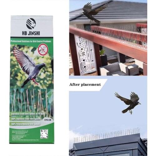 2 Sets Stainless Steel Bird Repellent Spikes Anti Pigeon Nail Deterrent Fence