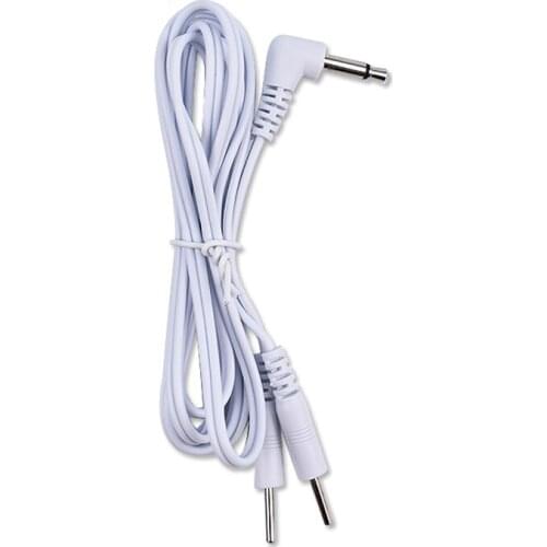 2pcs 2 Way Plug 2.5mm Electrode Lead Wires Connecting Cables For Digital TENS Therapy Machine Body Massager Electrode Wires 1.5m
