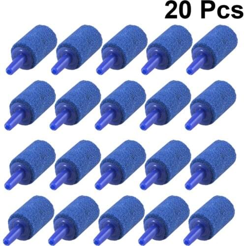 20 pcs Air Stone Mineral Bubble Diffuser Airstones Diffuser for Aquarium Fish Tank Pump Hydroponics (Blue)