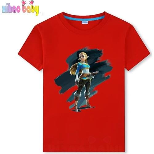2021 Summer T-shirt Zelda Print Casual T shirts Cartoon Baby Cotton Boys t shirt Fashion Breathable Kids Girls Clothes shirts