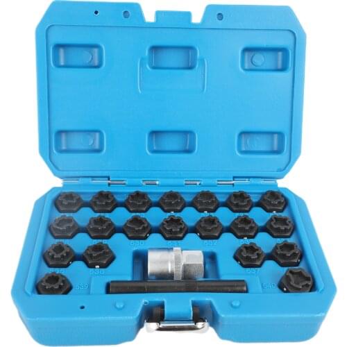 22pcs Anti-Theft Screw Sleeve Wheel Lock Piece Sleeve Wheel Lock Key Removal Kit Nut Removal Sleeve Tool For VW Audi Volkswagen
