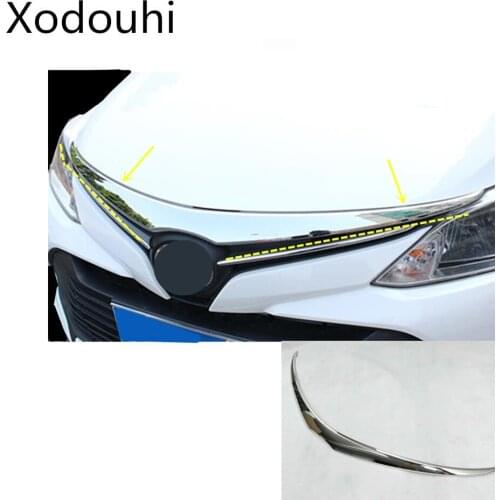 Car Detector Trim Front Up Engine Grid Grill Grille Panel Sticke Frame Lamp Part 1pcs For Toyota Vios/Yaris Sedan 2017 2018 2019