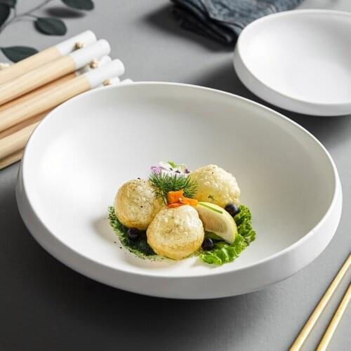 White plate family Nordic European ceramic dish hotel creative personality high grade restaurant commercial special shaped
