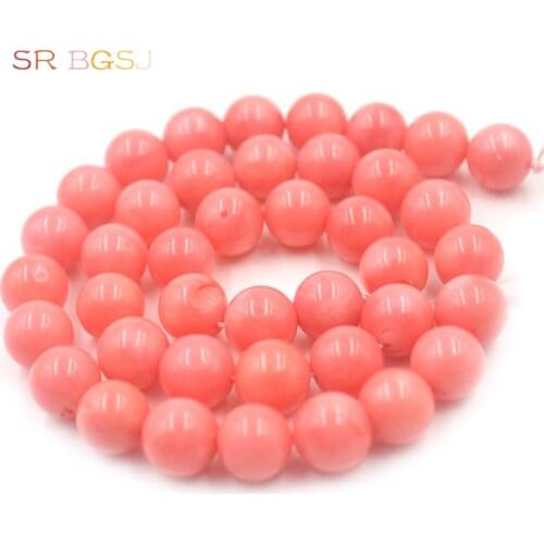 Free Shipping 4 6 8 10 9 11mm Round Pink Sea Bamboo Coral Gems Natural Coral Jewelry Beads 15"