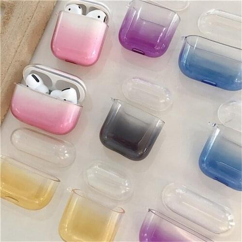 Kjoew Case airpods pro case For Airpods 3 Pro Fashion Simple Gradient for Airpods case Earphone Plastic Case Funda airpods pro