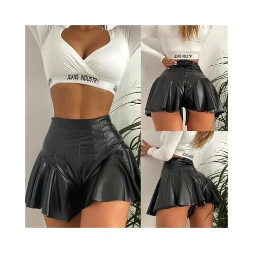 2021 New Women Casual High Waist Shorts, Black Solid Color Loose Style Culottes Fashion All-match, S/ M/ L/ XL