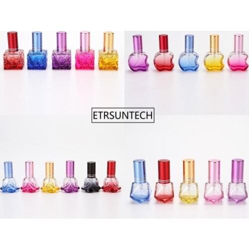 6ml 8ml 10ml Colorful Empty Glass Spray Bottles Refillable Portable Mini Sample Perfume Bottle Atomizer Cosmetic Contaier
