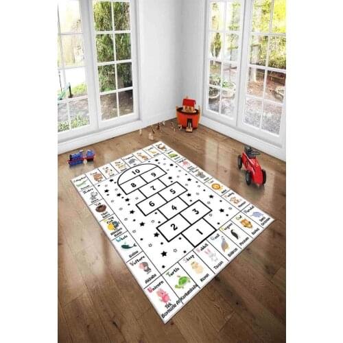 Kid Gamer Rug Playing Area Rugs And Girls Hopscotch Handmade Printed Carpets Anti-Slip Child Bedroom Play Crawl Floor Mat