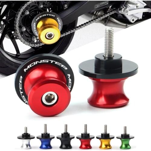 For DUCATI MONSTER 695 696 796 797 821 Monster 1200 1200S 1200R 6MM Motorcycle CNC Aluminum Swingarm Spools Slider Stand Screws