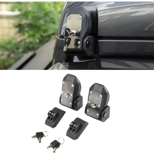 For Jeep Wrangler JL 2018+ Car Front Engine Cover Hood Hinge Buckle with Lock Car Accessories Styling