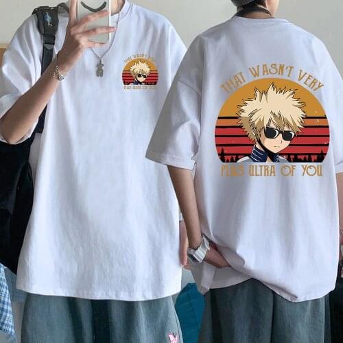 Anime Mens T Shirt Tops Tees My Hero Academia Teeshirt Tops Short Sleeve Casual Men Tshirt Clothes Male