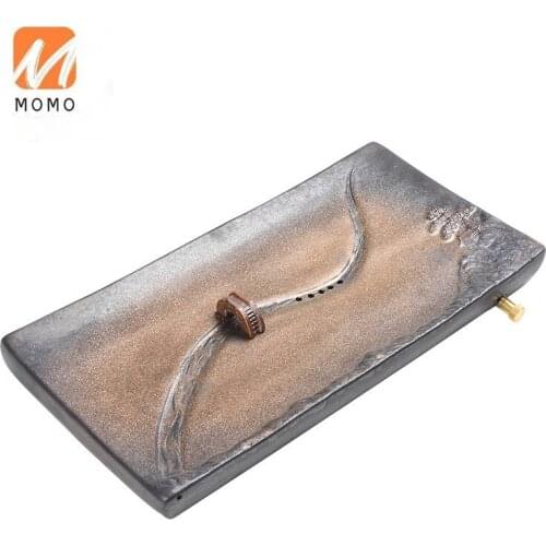 Small Bridge Water Ceramic Tea Tray Household Small Drain Teapot Platform Water Storage Tray with Drainage Living Room Tea Tray