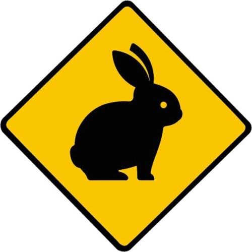 Cute Rabbit Animal Warning Car Sticker Waterproof Cover Scratch PVC Decal Automobile Decoration,10cm*10cm