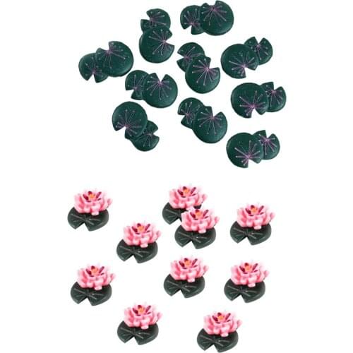20pcs Lotus Leaf Model Resin Miniature Doll House Fairy Garden Home