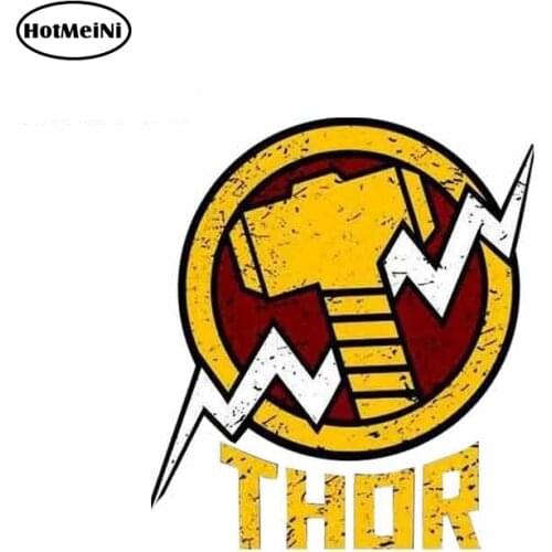HotMeiNi 13cm x 11.4cm for thor hammer Logo Funny Car Stickers Auto Waterproof Vinyl Decals JDM RV Car Wrap Occlusion Scratch