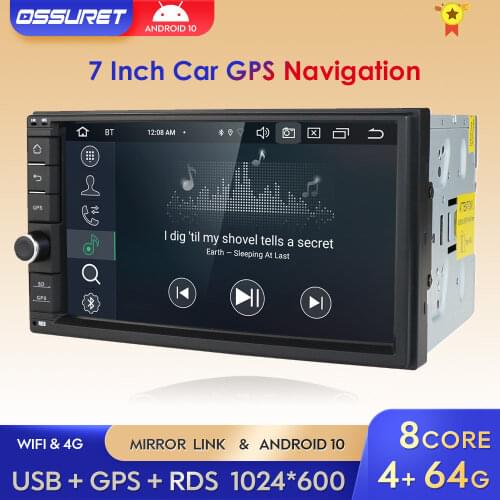 Latest Android 10.0 Octa Core 4G RAM 64G ROM DSP Universal Double 2 Din Car Multimedia Player GPS Navigator Autoradio DAB+ OBD2