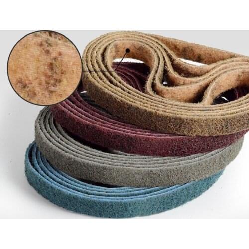 New 4pcs 520*20mm Non-woven Nylon Abrasive Sanding Belt P150-600 Nylon Sanding Belt for Stainless Steel Metal Striping Deburring