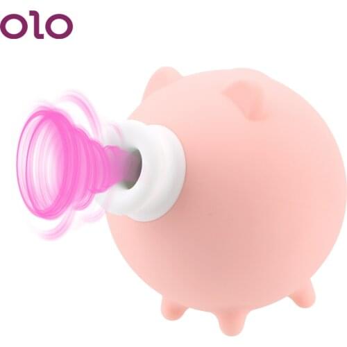 OLO Pig Sex Doll Vibrator For Women 10 Frequency Sucker Vibrator For Clitoris Nipples Breast Massage Sex Toys Female Masturbator