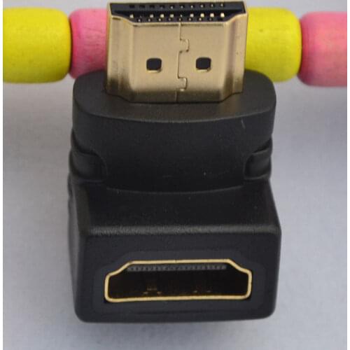 Wholesale 100pcs/lot 90 Degree HDMI Male to HDMI Female Right Angle Adapter Converter Gold Plated