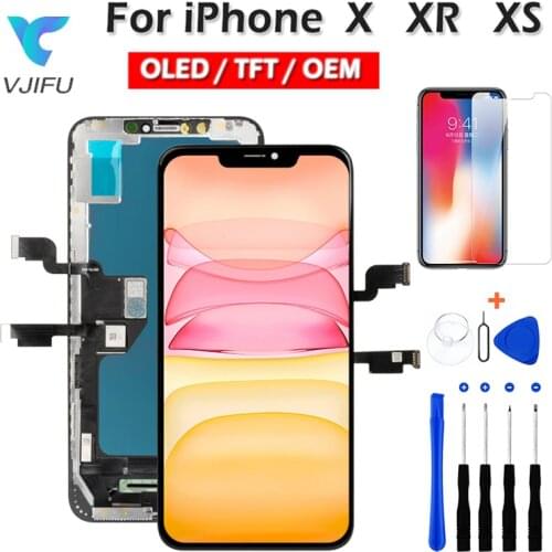 100% Tested OLED For iPhone X XR XS Max LCD Screen Replacement Incell TFT Display With 3D Touch Digitizer Assembly No Dead Pixel